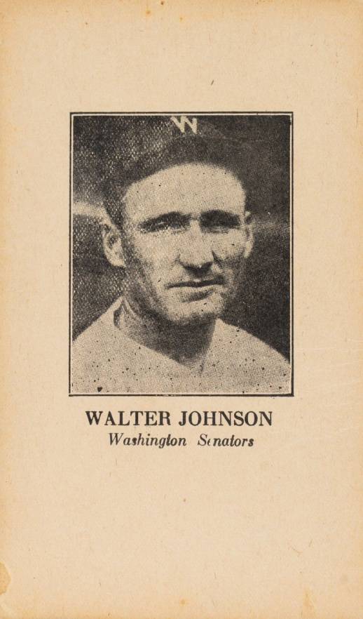 1900 Postcards & Trade 1925 Anonymous Postcard Walter Johnson # Baseball Card