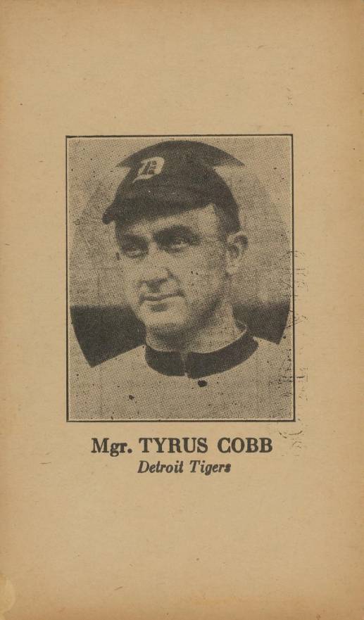 1900 Postcards & Trade Mgr. Tyrus Cobb Detroit Tigers # Baseball Card