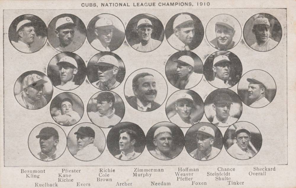 1900 Postcards & Trade 1910 Chicago Cubs National League Champs # Baseball Card