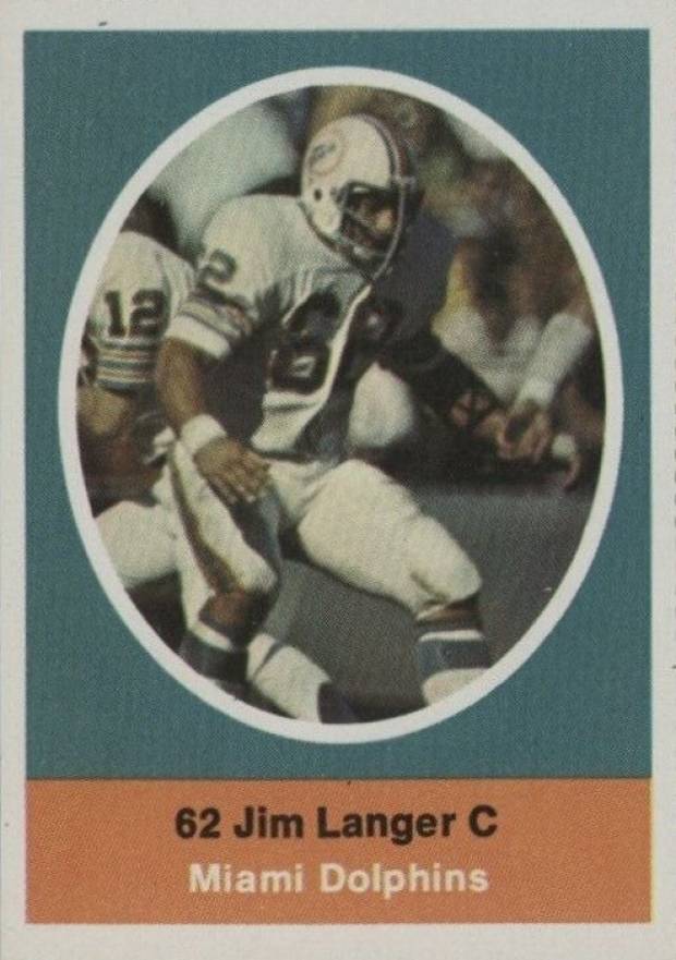 1972 Sunoco Stamps Update Jim Langer # Football Card