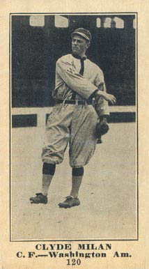 1916 Sporting News Clyde Milan #120 Baseball Card