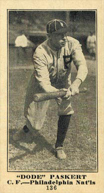 1916 Sporting News Dode Paskert #136 Baseball Card