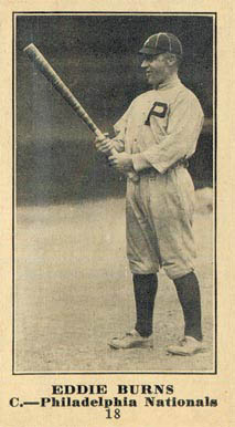 1916 Sporting News Eddie Burns #18 Baseball Card