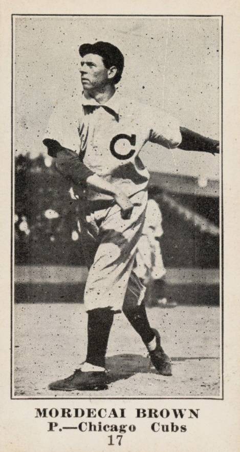 1909-1911 T206 White Border Mordecai Brown (Cubs Shirt)