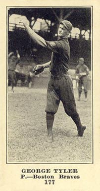 1916 Sporting News George Tyler #177 Baseball Card