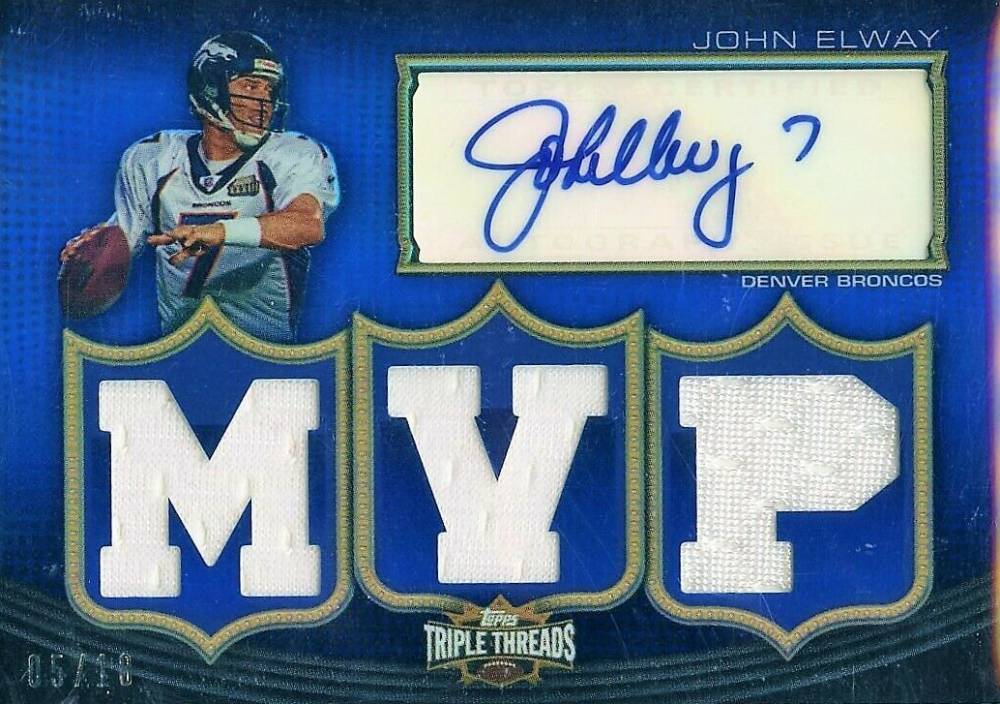 2010 Topps Triple Threads Autograph Relic John Elway #10 Football Card