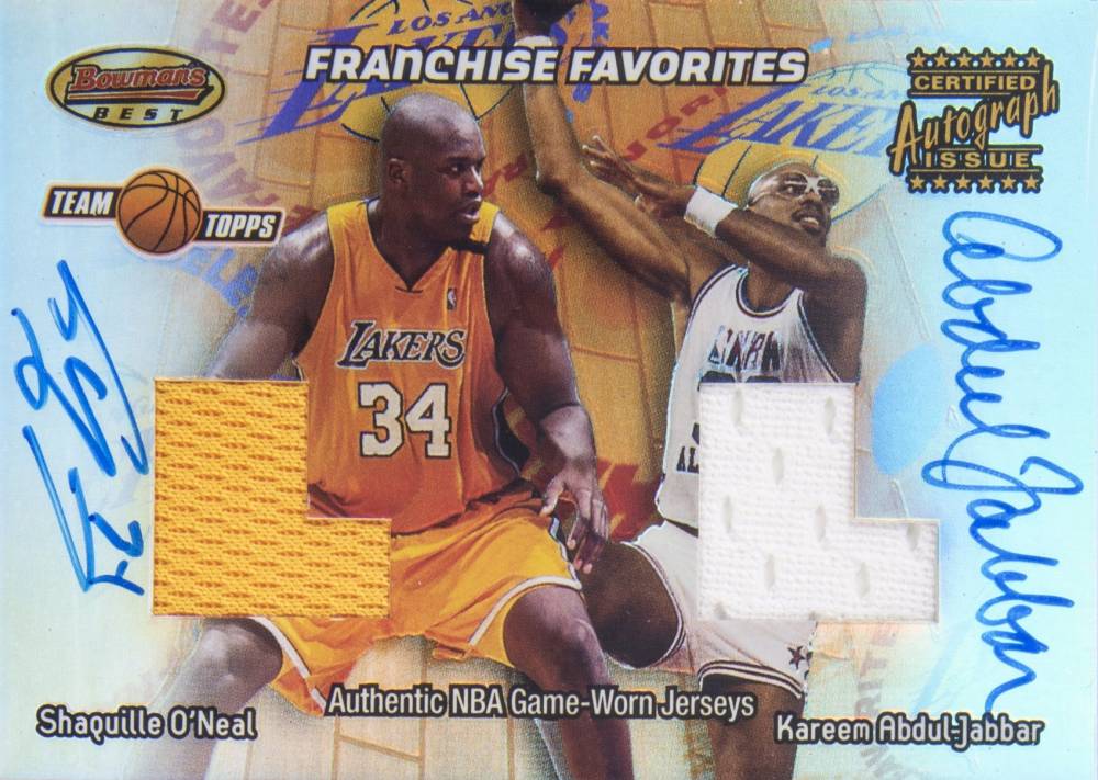 2001 Topps Xpectations Bowman's Best Abdul-Jabbar/O'Neal #FFA5 Basketball Card