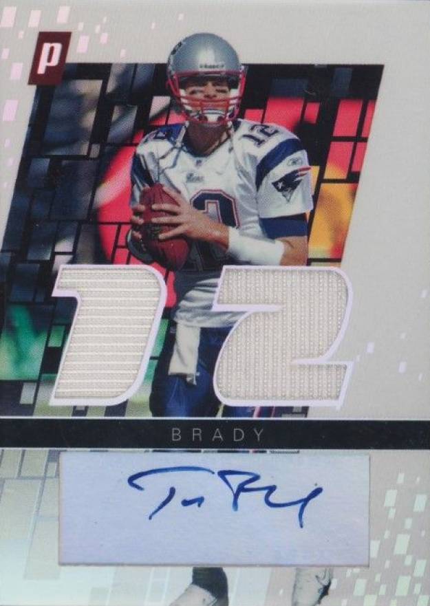 2006 Topps Paradigm Dual Jersey Number Autographs Tom Brady #JNATBR Football Card