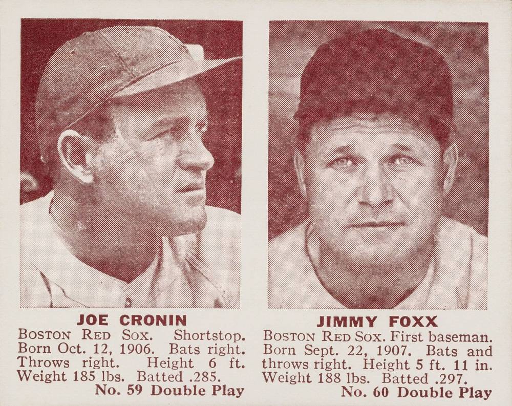 1941 Double Play Cronin/Foxx #59/60 Baseball Card