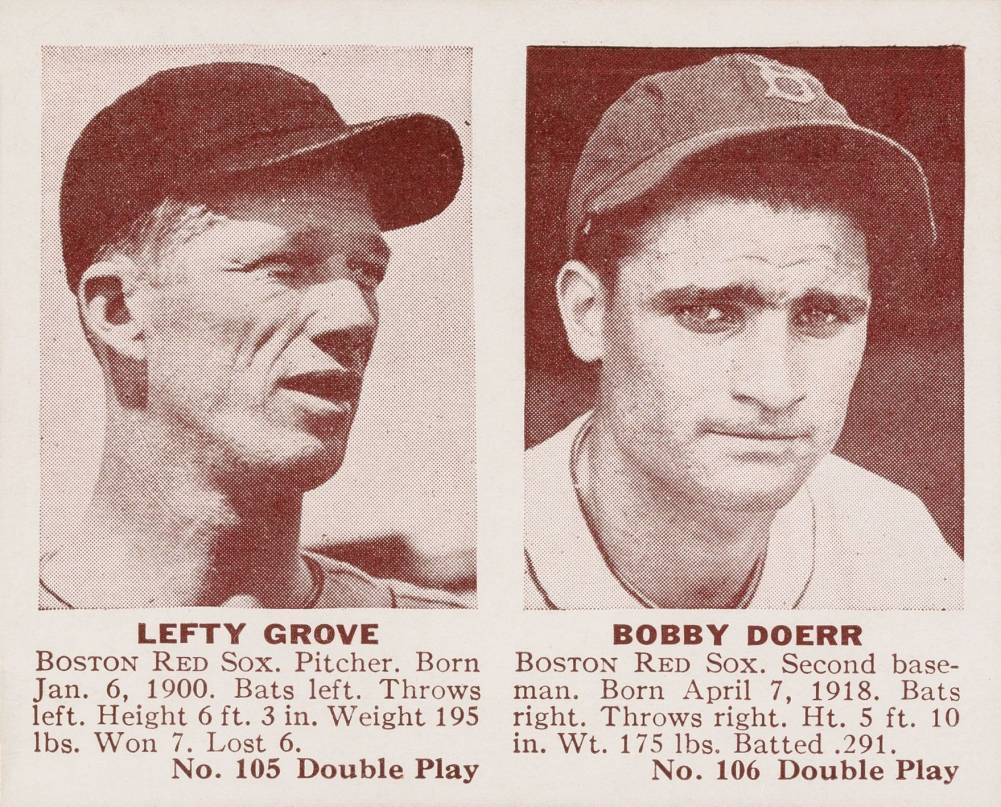 1941 Double Play Grove/Doerr #105/106 Baseball Card