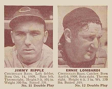 1941 Double Play Ripple/Lombardi #11/12 Baseball Card
