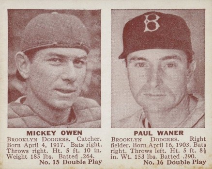 1941 Double Play Owen/Waner #15/16 Baseball Card