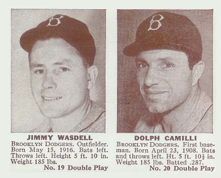 1941 Double Play Wasdell/Camilli #19/20 Baseball Card
