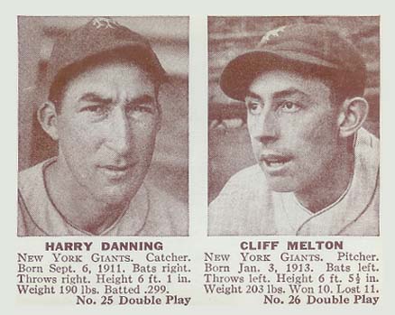 1941 Double Play Danning/Melton #25/26 Baseball Card
