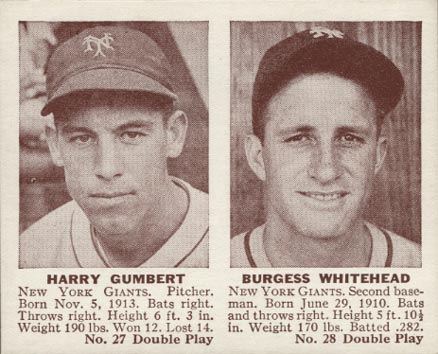 1941 Double Play Gumbert/Whitehead #27/28 Baseball Card