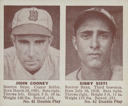 1941 Double Play Cooney/Sisti #41/42 Baseball Card