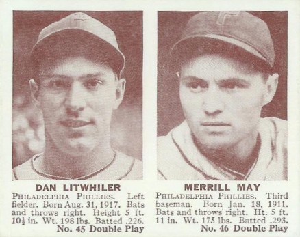 1941 Double Play Litwhiler/May #45/46 Baseball Card