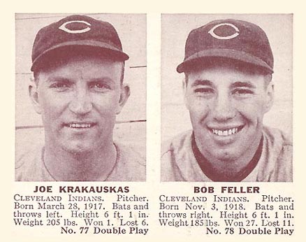1941 Double Play Krakauskas/Feller #77/78 Baseball Card