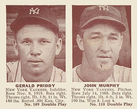 1941 Double Play Priddy/Murphy #109/110 Baseball Card