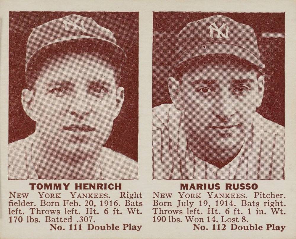 1941 Double Play Henrich/Russo #111/112 Baseball Card