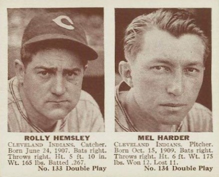 1941 Double Play Hemsley/Harder #133/134 Baseball Card