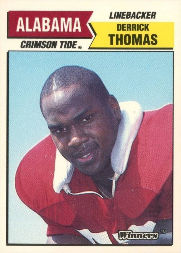 1988 Winners Alabama Crimson Tide Derrick Thomas #DT Football Card