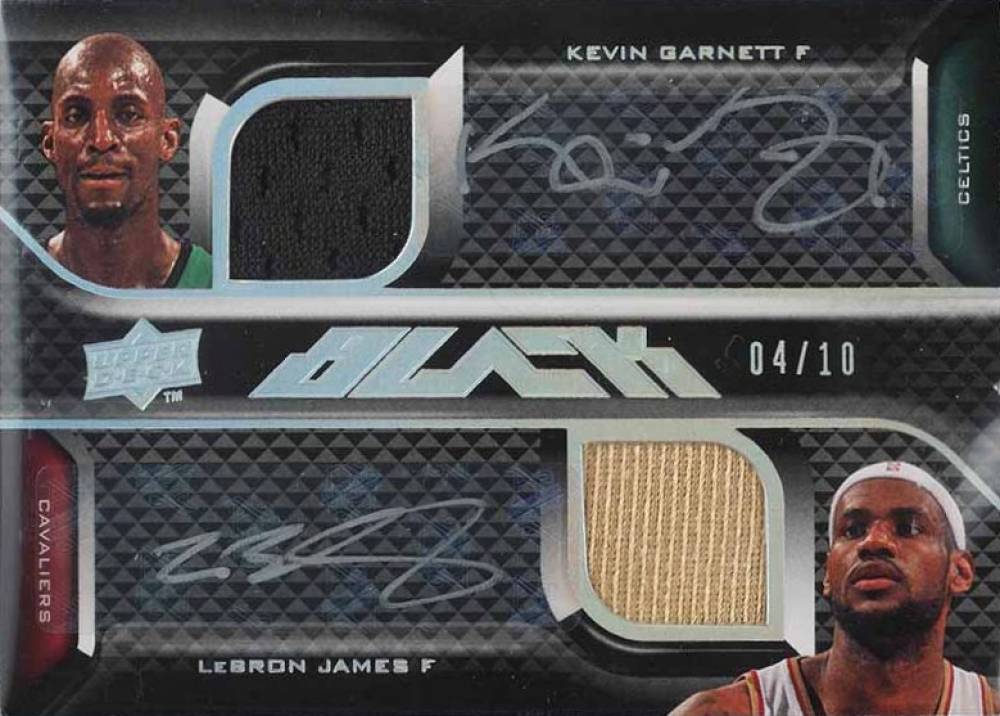 2008 Upper Deck Black Quad Autographs Jerseys Kevin Garnett/LeBron James/Michael Jordan/Kobe Bryant #UDEX Basketball Card