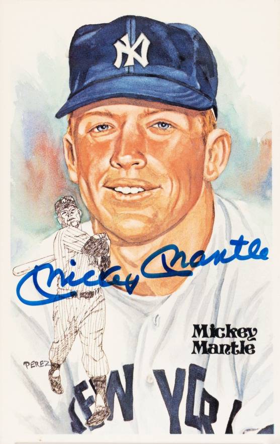 1981 Perez-Steele HOF Postcard Mickey Mantle #145 Baseball Card