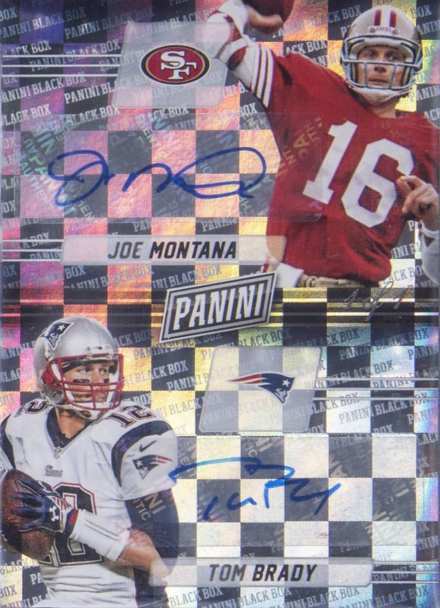 2015 Panini Black Box Combo Signatures Tom Brady/Joe Montana #2 Football Card