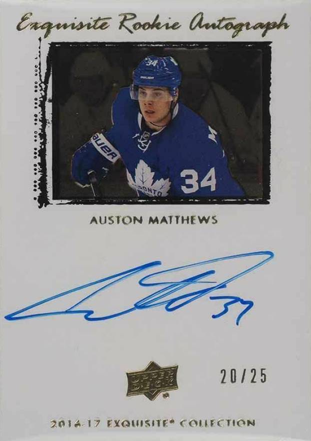 2016 Upper Deck Ice Exquisite Collection '09-10 Rookie Autograph Tribute Auston Matthews #AM Hockey Card