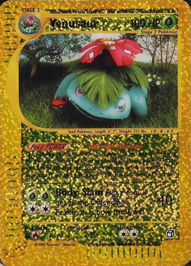 2002 Pokemon Expedition Box Topper Venusaur #4 TCG Card