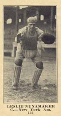 1916 Sporting News & Blank Leslie Nunamaker #131 Baseball Card