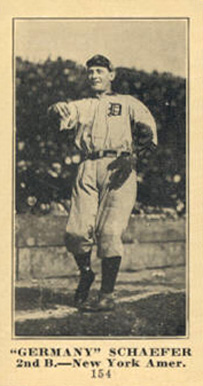 1916 Sporting News & Blank Germany Schaefer #154 Baseball Card