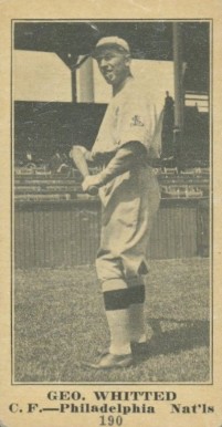 1916 Sporting News & Blank Geo. Whitted #190 Baseball Card