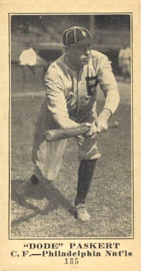 1916 Sporting News & Blank Dode Paskert #135 Baseball Card
