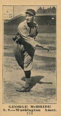 1916 Sporting News & Blank George McBride #113 Baseball Card