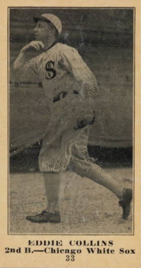 1916 Sporting News & Blank Eddie Collins #33 Baseball Card