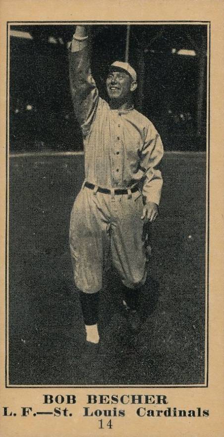 1916 Sporting News & Blank Bob Bescher #14 Baseball Card