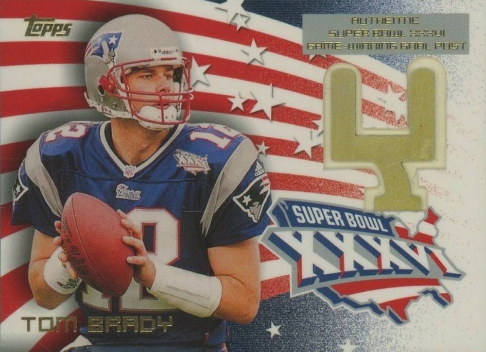 2002 Topps Super Bowl Goalposts Relics Tom Brady #SBG1 Football Card