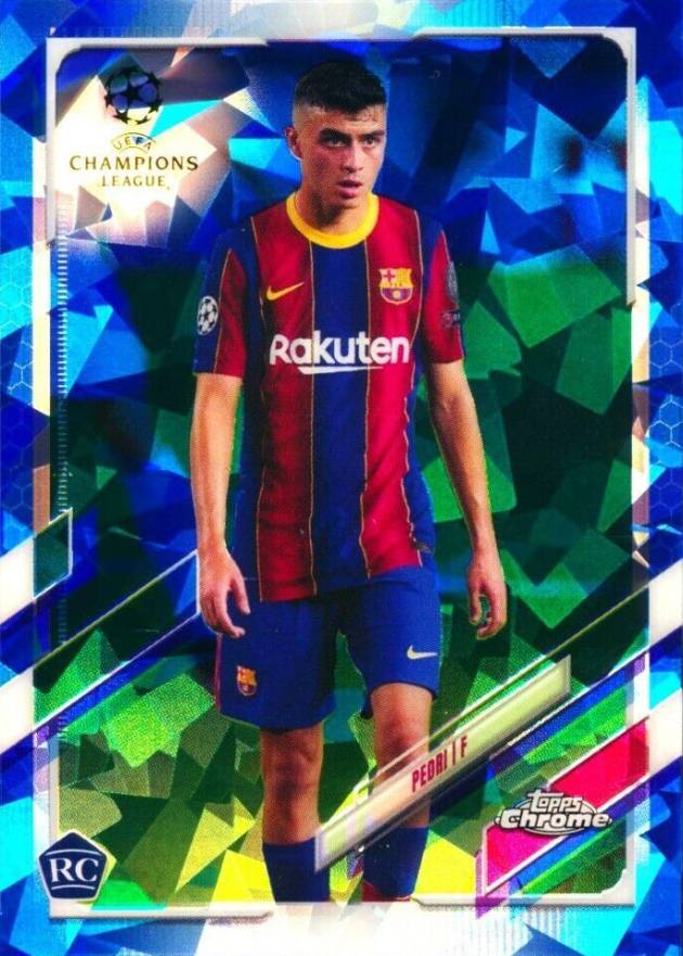 2020 Topps Chrome UEFA Champions League Sapphire Edition Pedri #61 Soccer Card