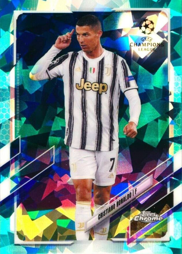 2020 Topps Chrome UEFA Champions League Sapphire Edition Cristiano Ronaldo #100 Soccer Card