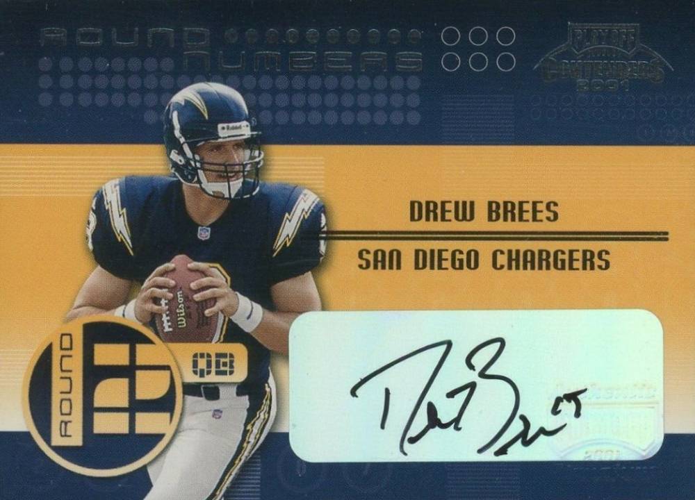 2001 Playoff Contenders Round Numbers Autographs Drew Brees/Quincy Carter #RN07 Football Card