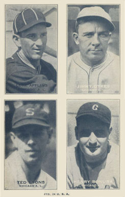 1936 Exhibits Four-on-one Appling/Bonura/Dykes/Lyons #2 Baseball Card