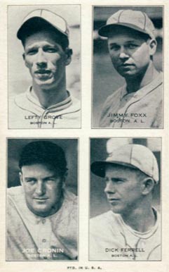 1936 Exhibits Four-on-one Cronin/Ferrell/Foxx/Grove #11 Baseball Card