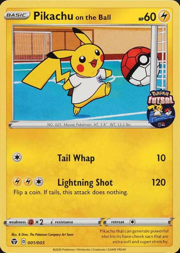2020 Pokemon Futsal Pikachu on the Ball #001 TCG Card