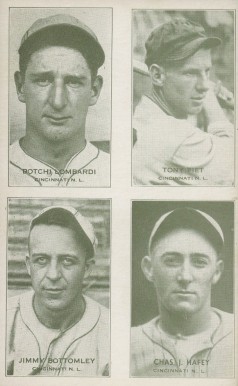 1934 Exhibits 4 on 1 Bottomley/Hafey/Lombardi/Piet # Baseball Card