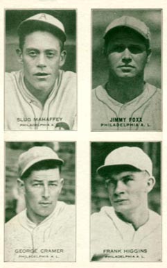 1934 Exhibits 4 on 1 Cramer/Foxx/Higgins/Mahaffey # Baseball Card