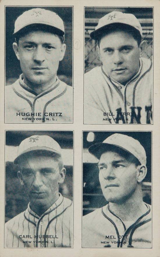 1935 Exhibits Four-on-one Critz/Hubbell/Ott/Terry # Baseball Card