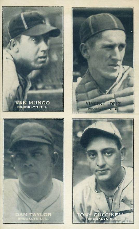 1935 Exhibits Four-on-one Cuccinello/Lopez/Van Mungo/Taylor # Baseball Card