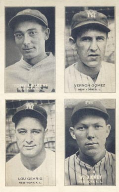 1935 Exhibits Four-on-one Dickey/Gehrig/Gomez/Lazzeri #14 Baseball Card
